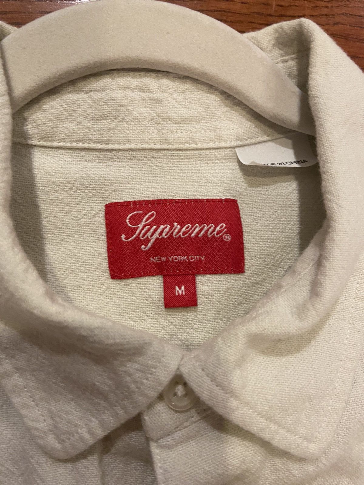 Supreme Supreme Needlepoint short sleeve s/s shirt white medium 
