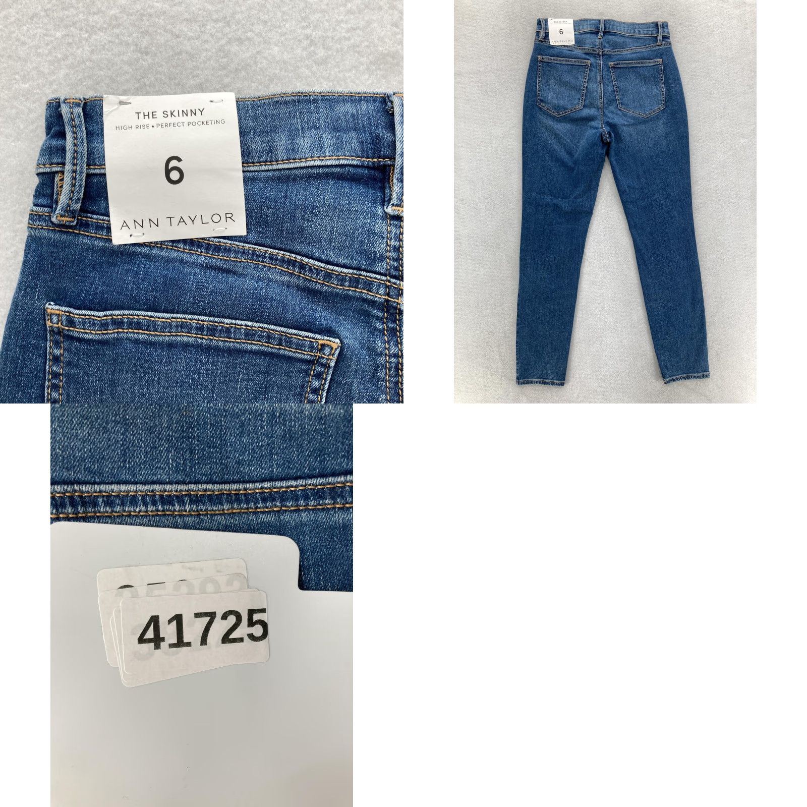 Ann Taylor Ann Taylor Jeans Womens 6 Blue The Skinny High Rise Perfect Pocketing Stretch Size 28" / US 6 / IT 42 - 9 Thumbnail