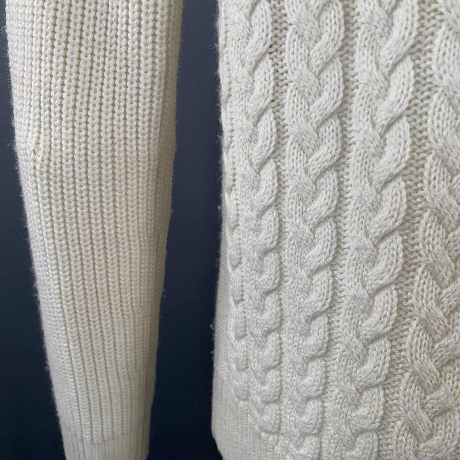 Haider Ackermann Size M Cream Cable Knit Cashmere Turtleneck Sweater Size US M / EU 48-50 / 2 - 5 Thumbnail
