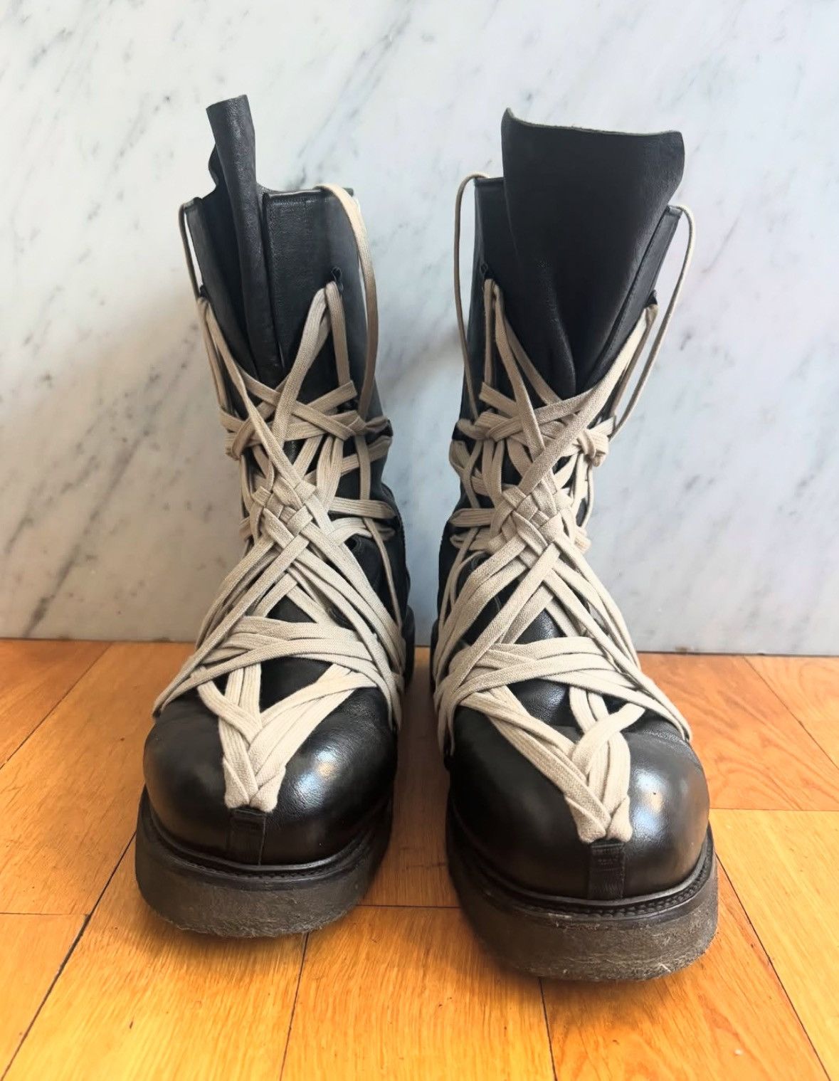Rick Owens Rick Owens Megalace Army Bozo Boots Size US 12.5 / EU 45-46 - 4 Thumbnail