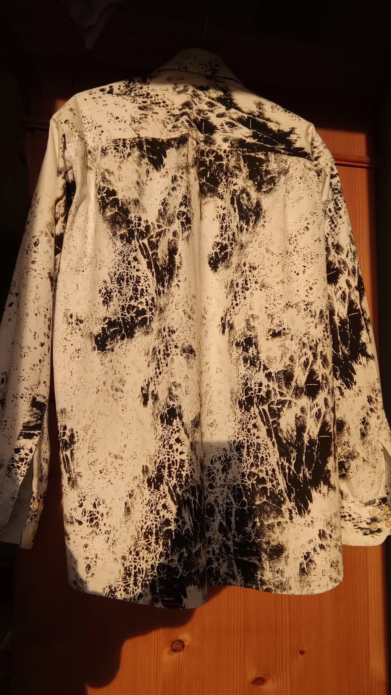 Vintage Asymmetric Drawing Shirt Overprint Goth Noir Button Up L Size US L / EU 52-54 / 3 - 13 Thumbnail