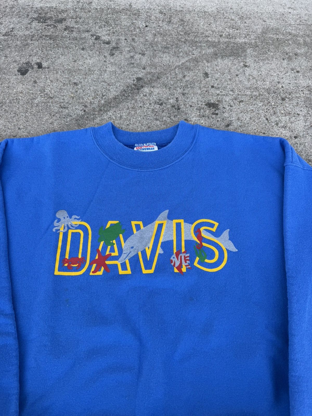 Vintage Vintage Davis Dolphins Sweatshirt Blue Hanes 90s Large Size US L / EU 52-54 / 3 - 2 Thumbnail