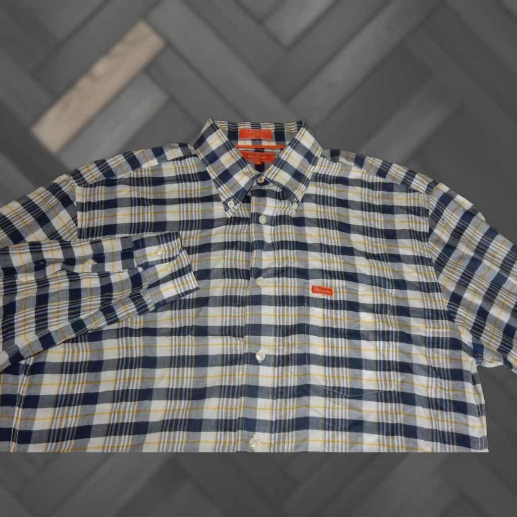 Faconnable Façonnable Men's Plaid Button-Up Shirt Size M Blue Cotton Long Sleeve Size US M / EU 48-50 / 2 - 1 Thumbnail