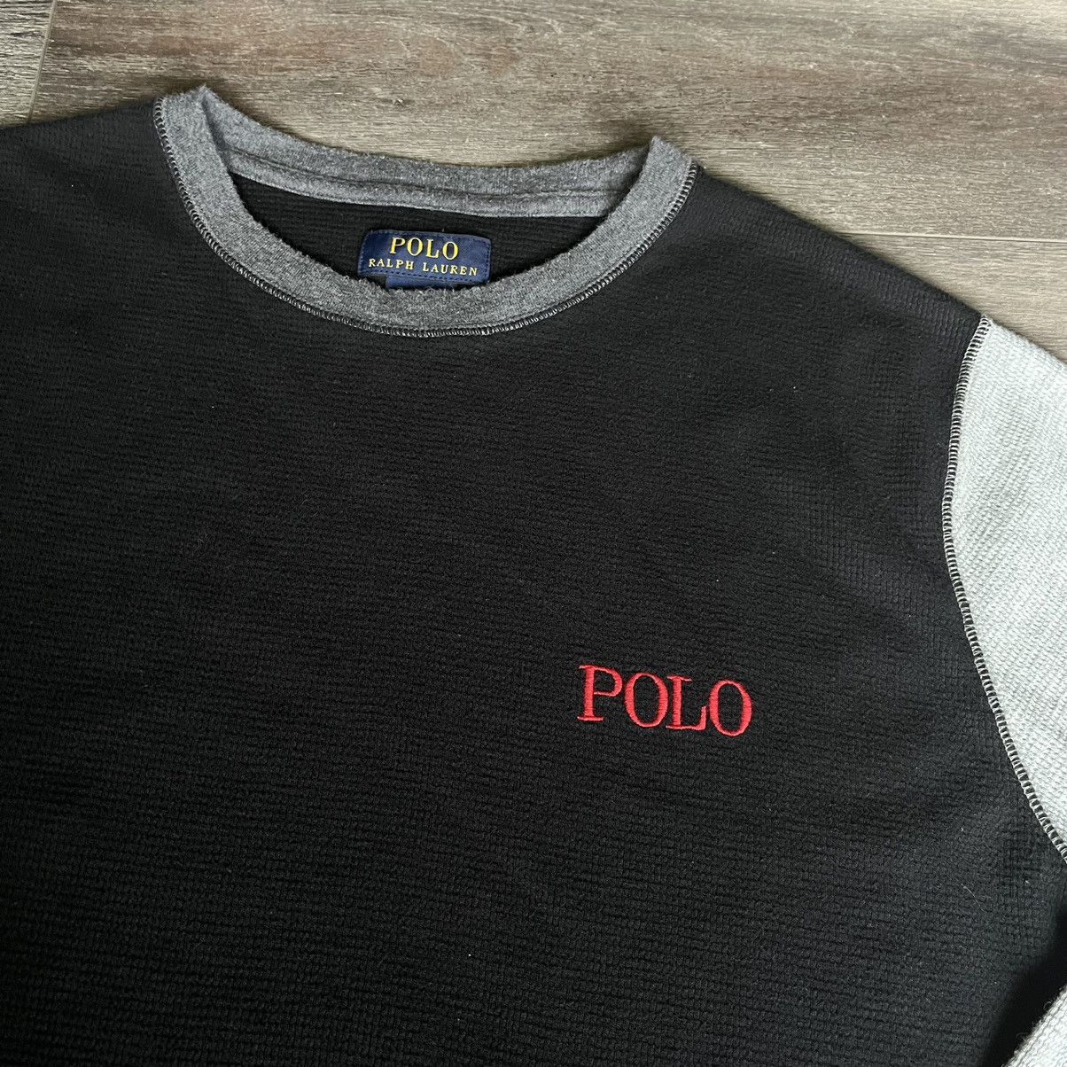 Polo Ralph Lauren Vintage Polo Ralph Lauren Two Toned Thermal Longsleeve Tee Size US XL / EU 56 / 4 - 2 Thumbnail
