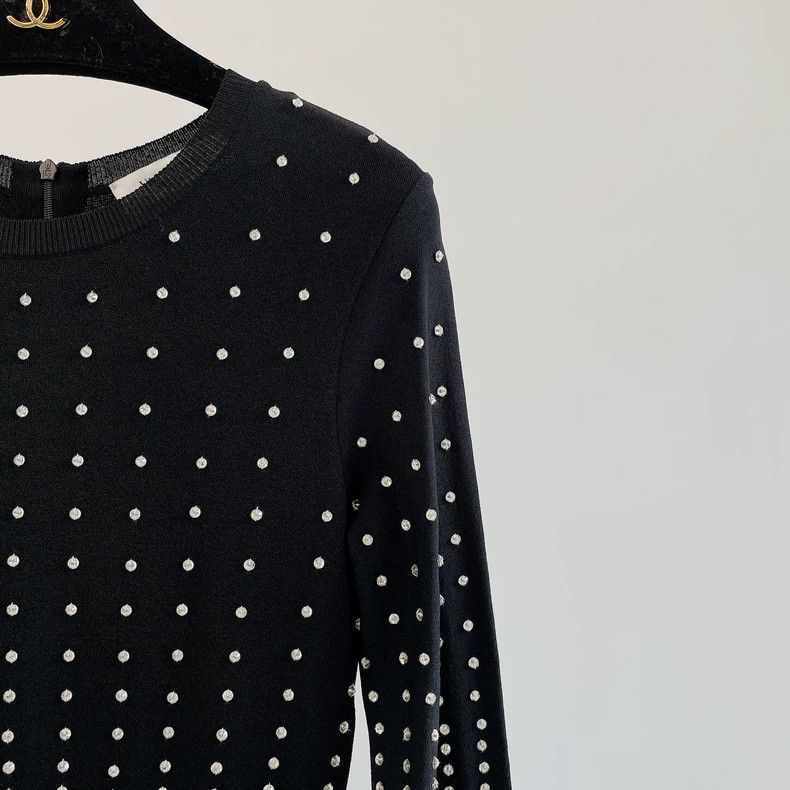 Valentino Valentino Black rhinestone knitted dress Size S / US 4 / IT 40 - 3 Thumbnail