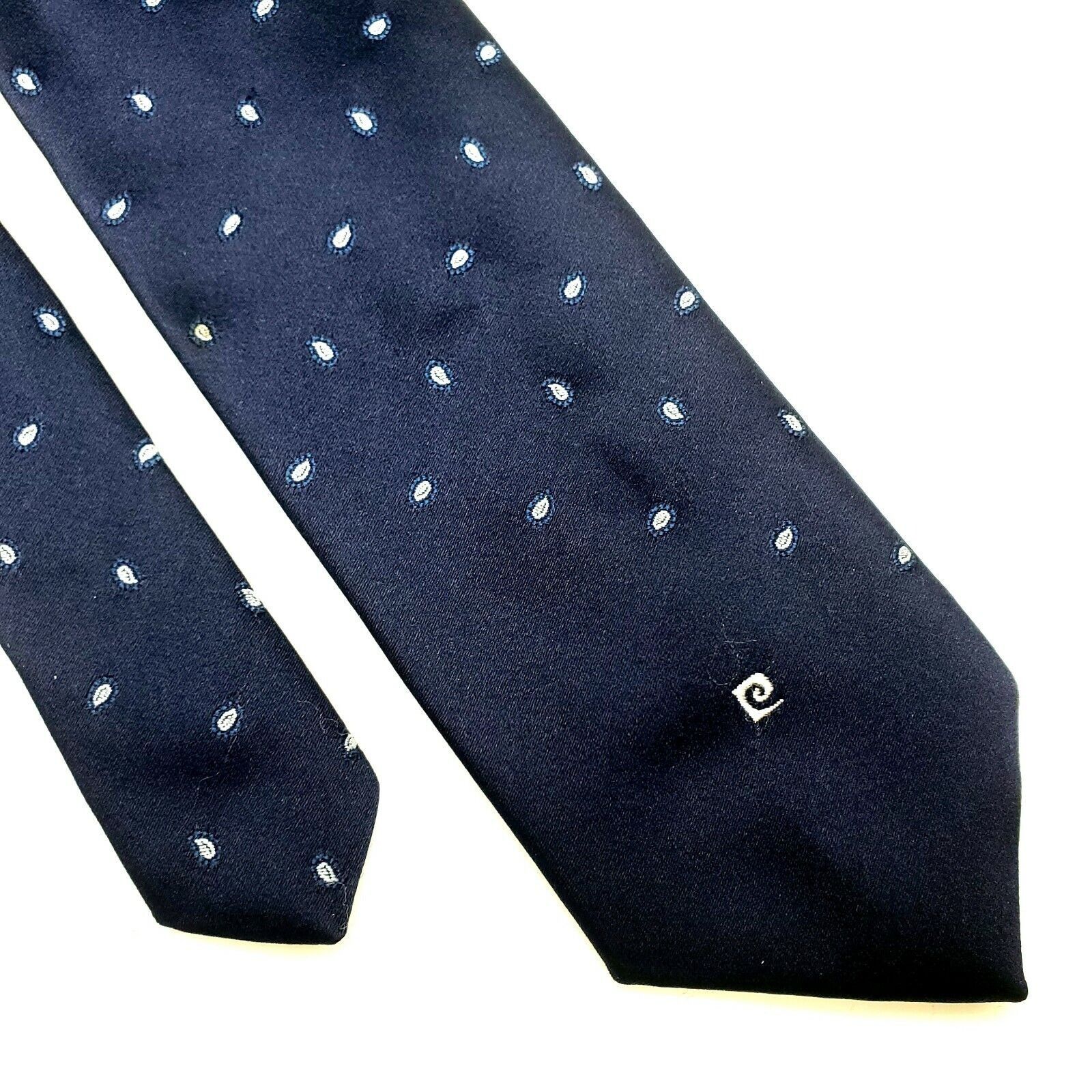 Pierre Cardin Pierre Cardin Silk Tie Blue Woven Paisley Geometric Short Cl Size ONE SIZE - 1 Thumbnail