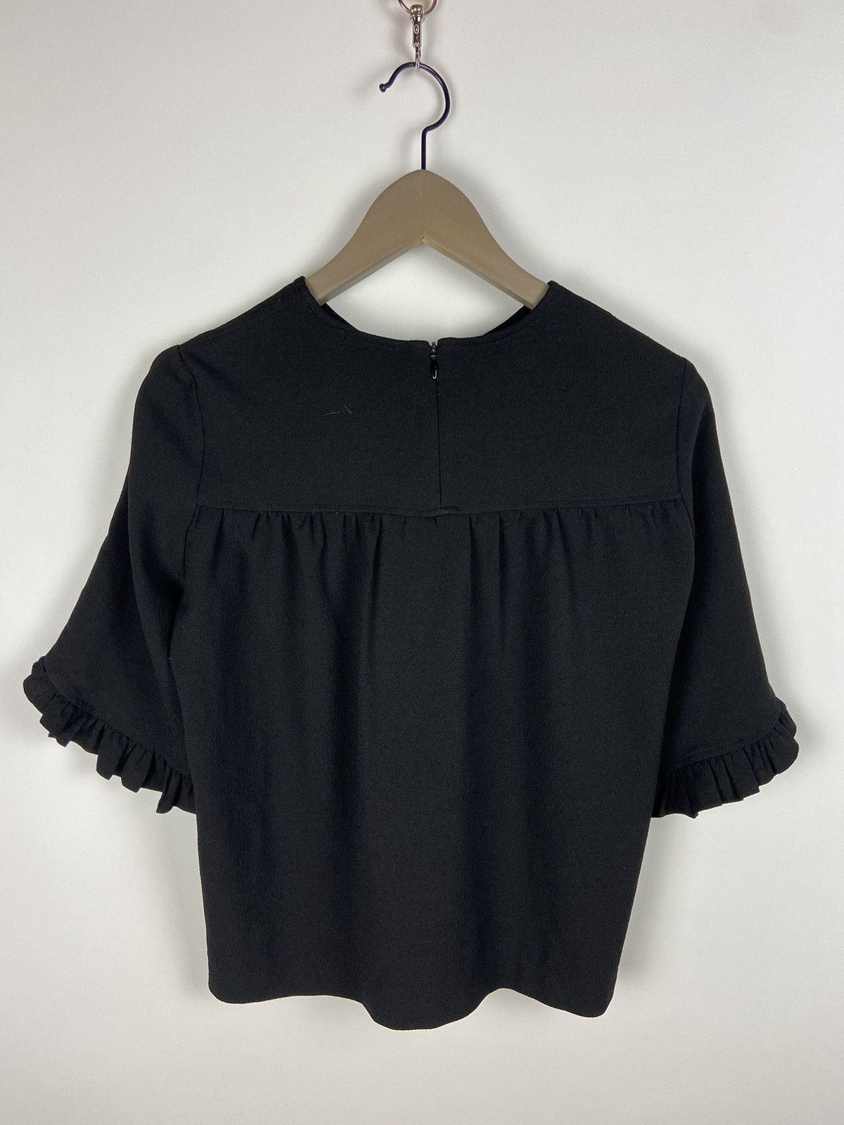 Designer × Ganni GANNI Clark Top Blouse Womens Black Size XXS / US 00 / IT 34 - 2 Thumbnail