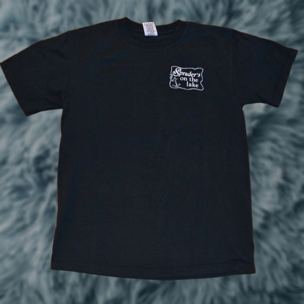 Fruit Of The Loom Sprader's On The Lake Dive Bar Tavern White Lake Detroit MI T Shirt Medium Black Fruit of the Loom Mens Shirts Bar T-Shirt 90s Size US M / EU 48-50 / 2 - 1 Thumbnail