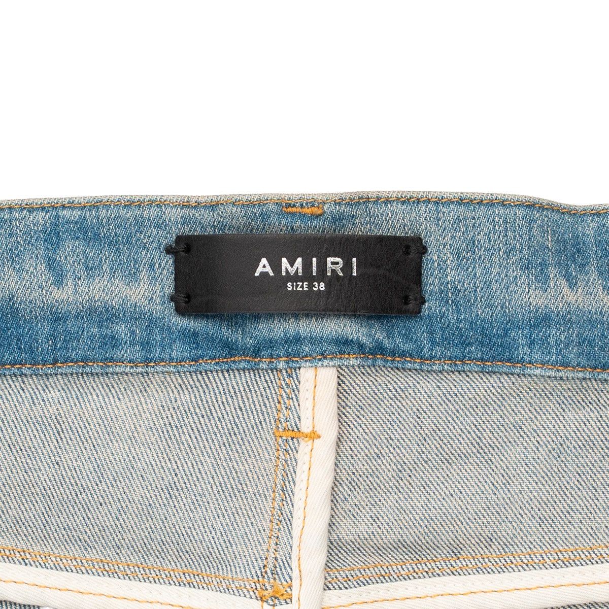 Amiri Amiri Leather Stitch Logo Jeans Clay Indigo Size US 38 / EU 54 - 6 Thumbnail
