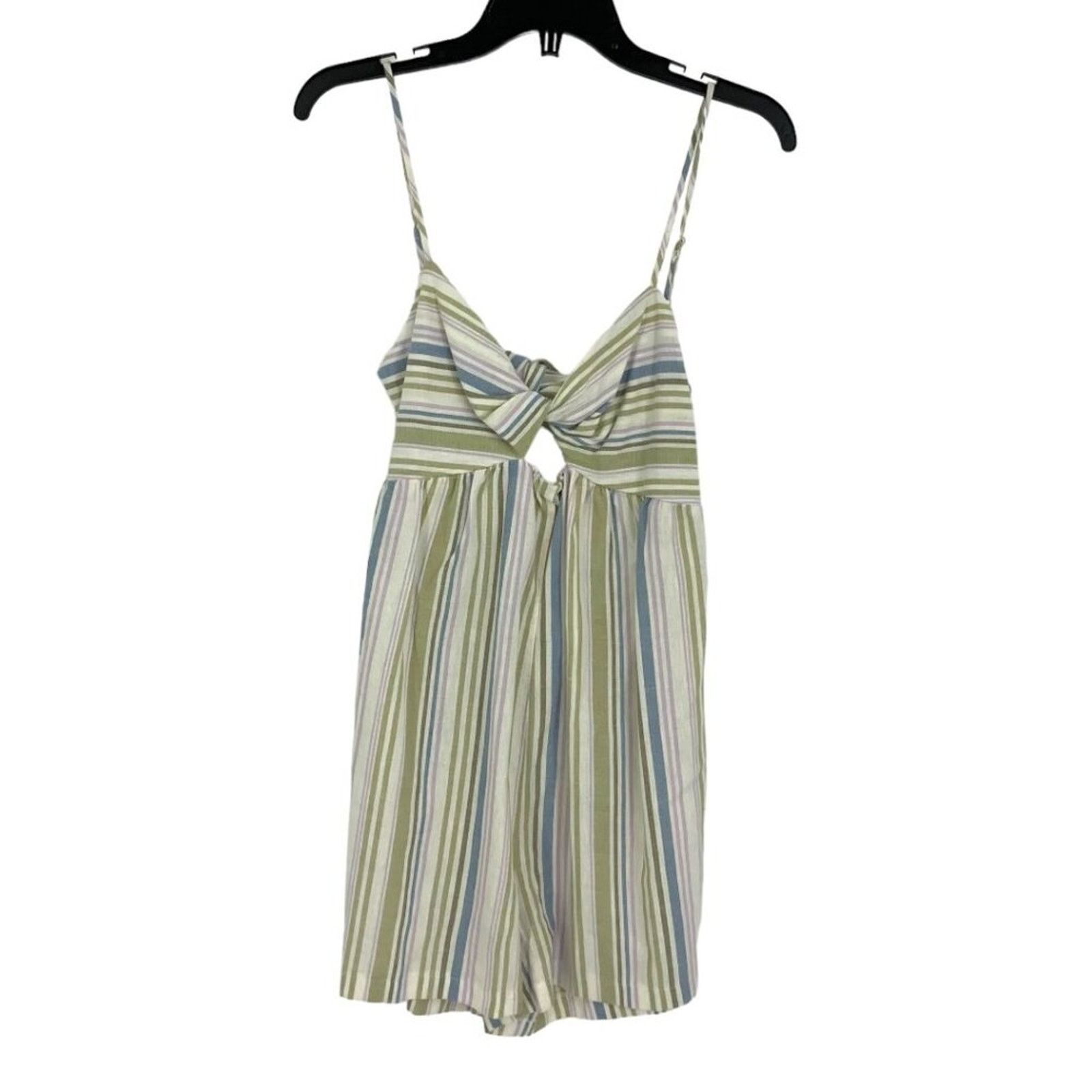 Topshop TopShop Stripe Linen Blend Romper Size 2 NWOT $65 MSRP Size 26" / US 2 / IT 38 - 2 Thumbnail