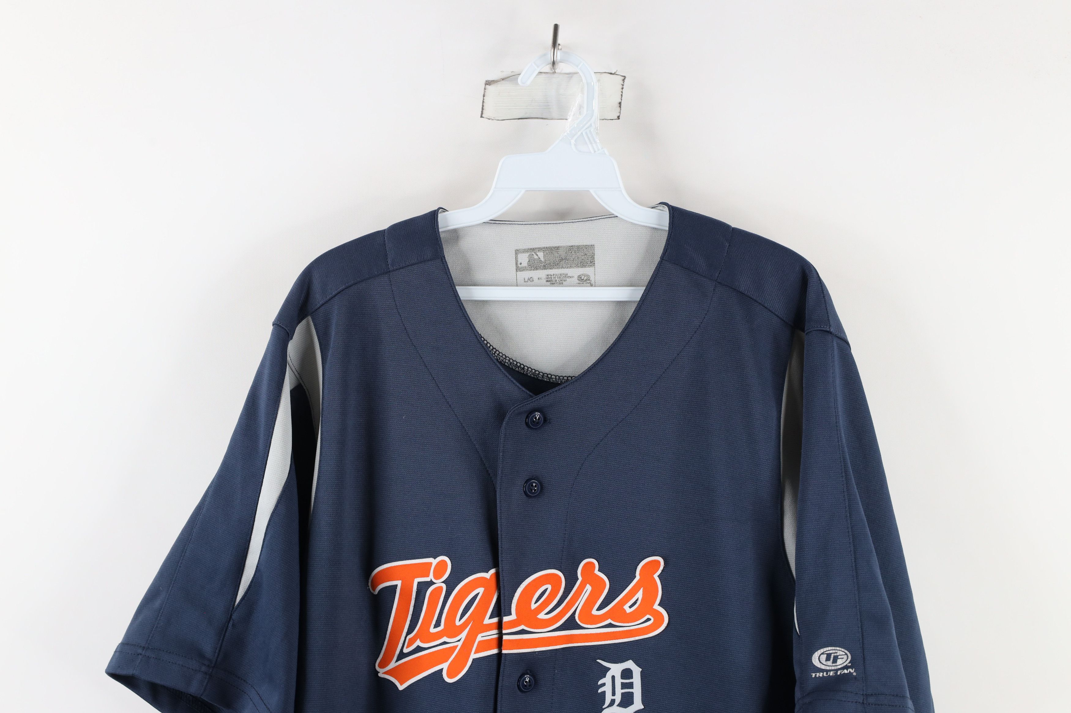 Vintage Vintage Spell Out Script Detroit Tigers Baseball Jersey Size US L / EU 52-54 / 3 - 2 Thumbnail