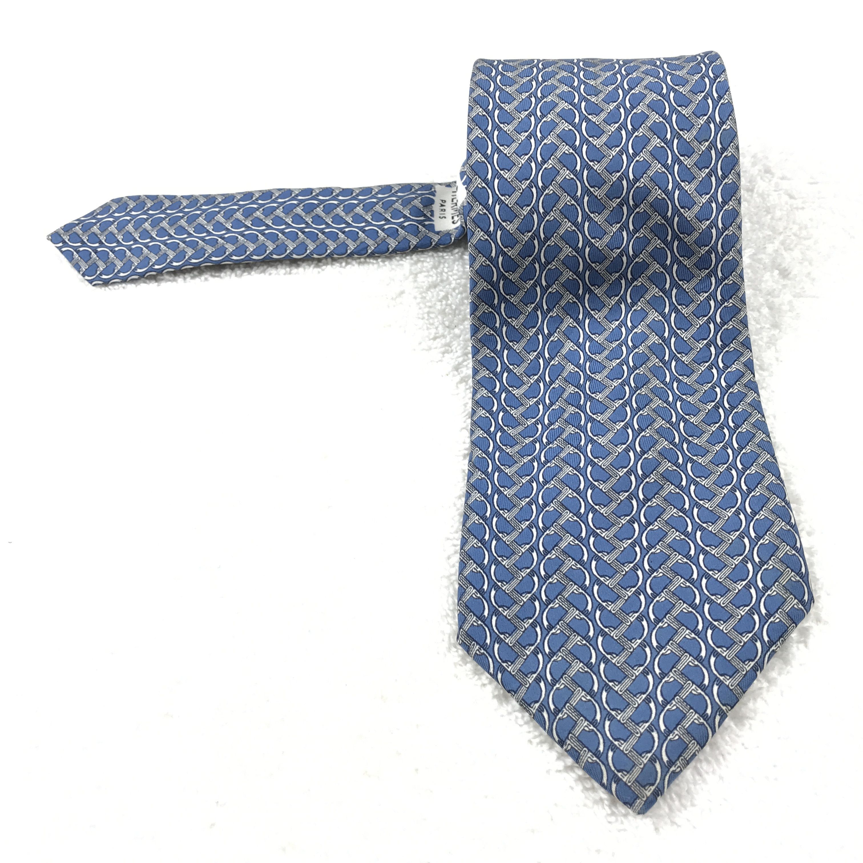 Designer × Hermes Vintage Hermes Silk Necktie Size ONE SIZE - 1 Thumbnail
