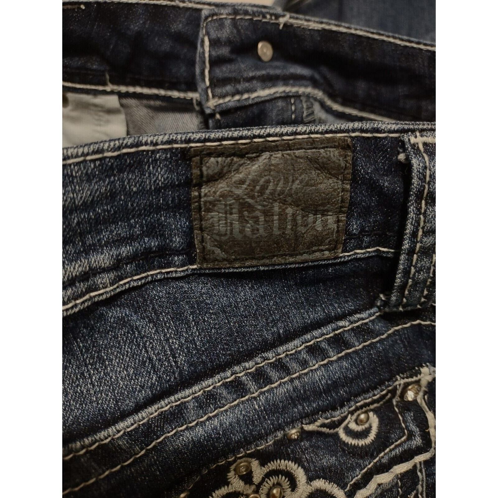Love Machine Love Nation Jeans 34X22 Women's Straight Blue Denim Cropped Size 34" / US 12 / IT 48 - 5 Thumbnail