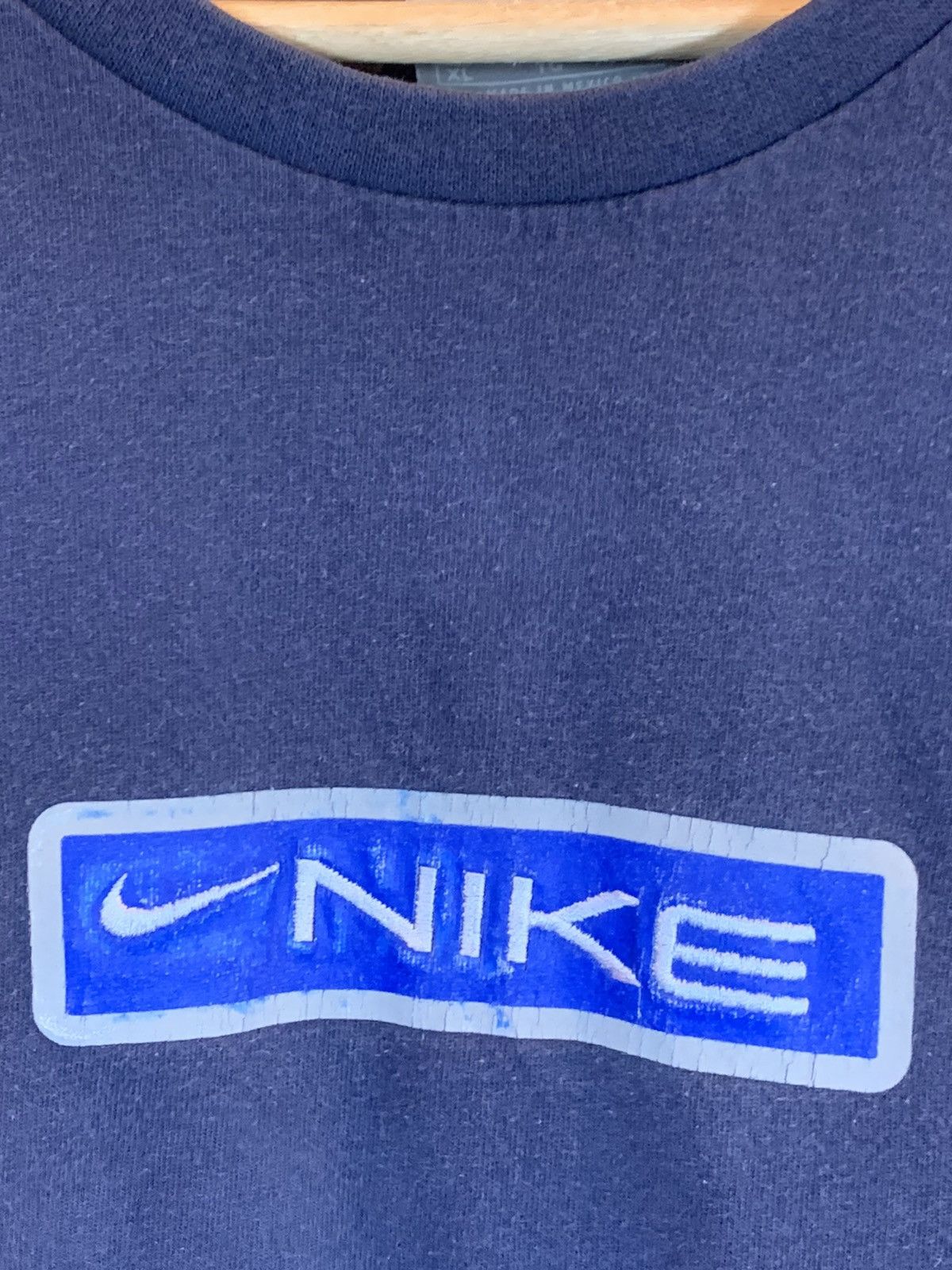 Nike × Vintage *RARE* Vintage Nike Center Hit Faded Embroidered T-Shirt XL Size US XL / EU 56 / 4 - 4 Thumbnail