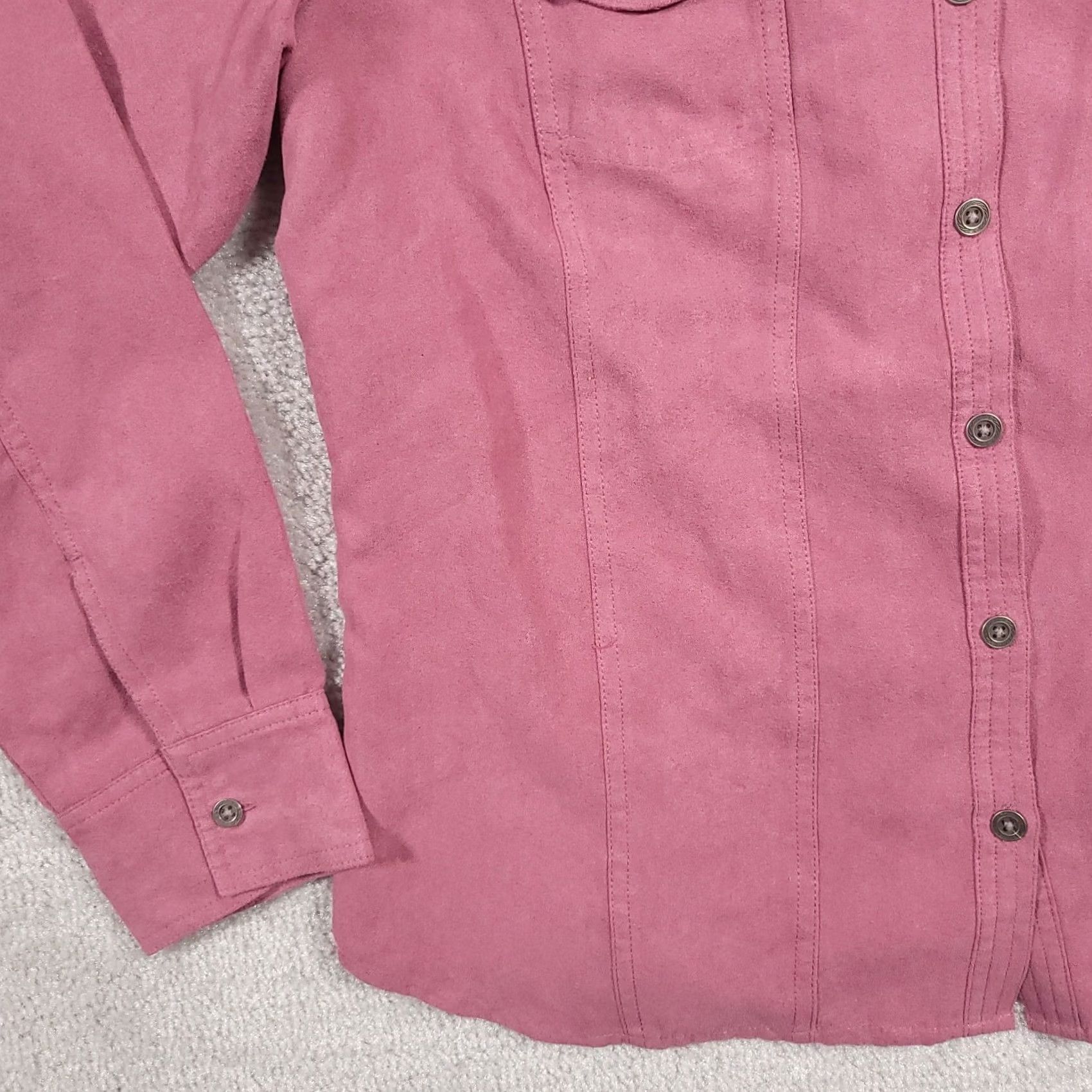 Croft & Barrow Croft & Barrow Button-Up Shirt Jacket Womens Medium Pink Lined Suede Faux Shirt Jacket Button Up Shirt Jacket Mens? Size M / US 6-8 / IT 42-44 - 5 Thumbnail