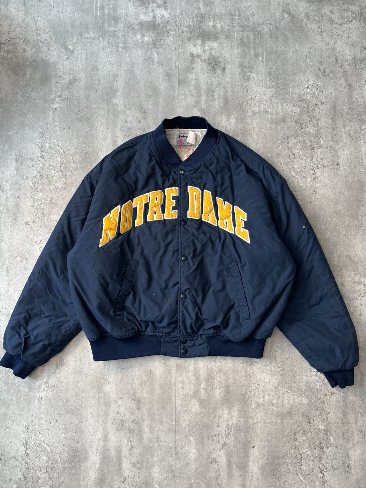 Vintage 80s/90s Notre Dame Nylon Varsity Jacket