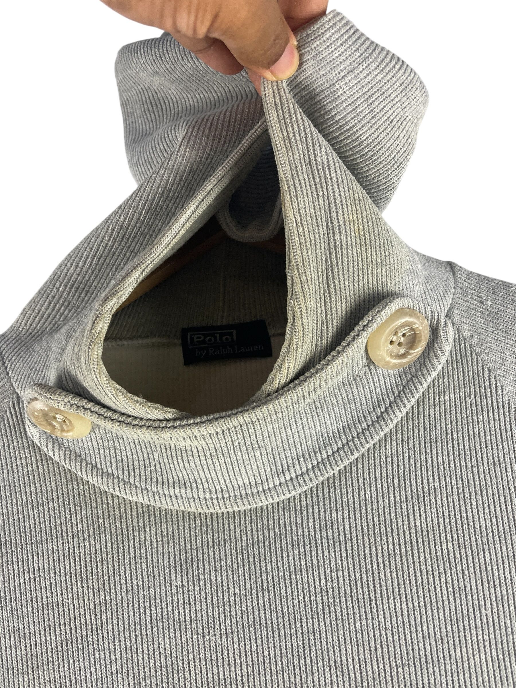 Polo Ralph Lauren Vintage Polo Ralph Lauren Ribbed Button Neck Hoodie Size US S / EU 44-46 / 1 - 11 Thumbnail