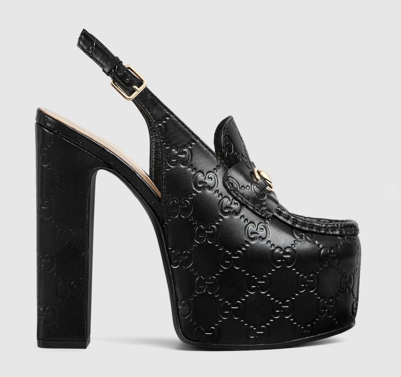 Gucci Horsebit GG Platform Slingbacks SIZE 39.5