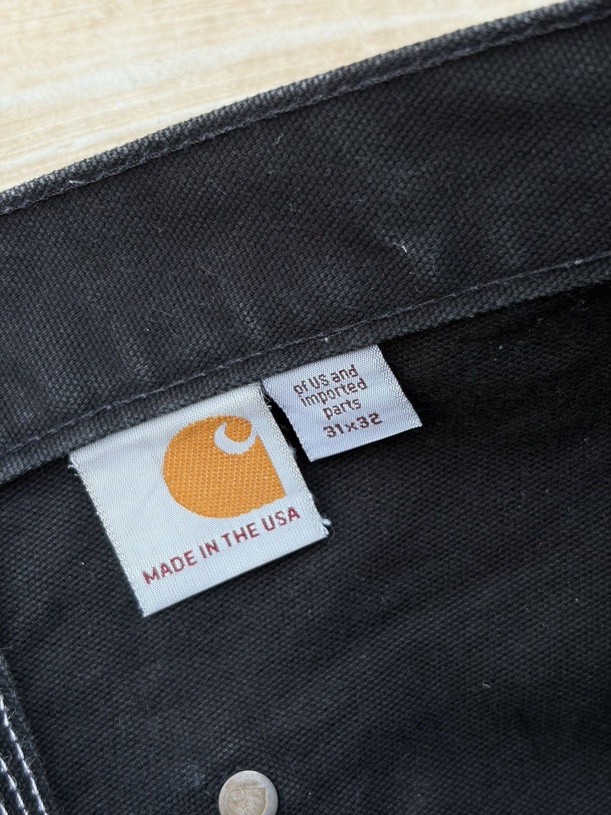 Carhartt Vintage 00s Carhartt Double Knee Pant Black Faded Size US 31 - 6 Thumbnail