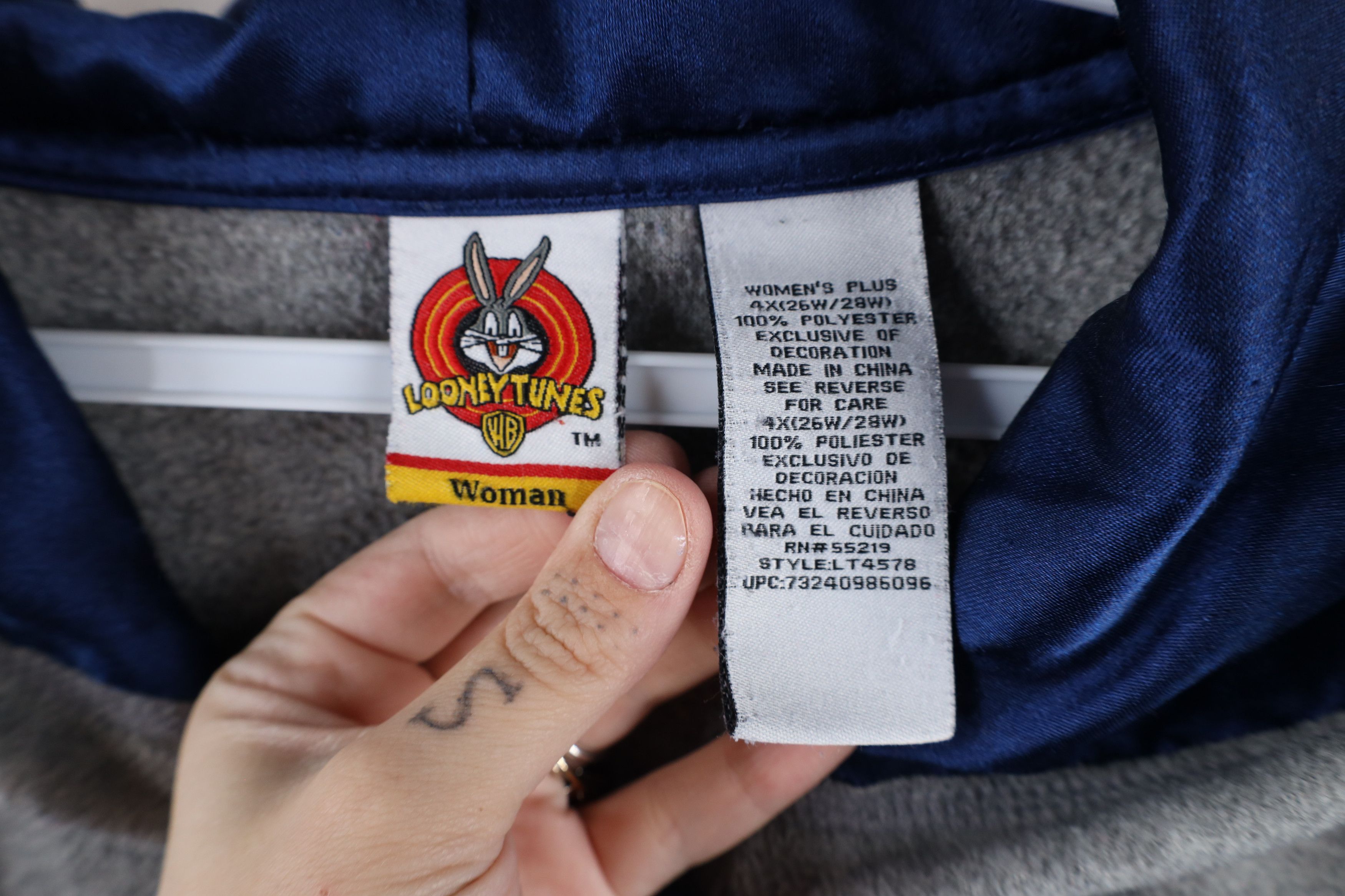 Vintage Vintage 90s Looney Tunes Tweety Bird Fiesta Fleece Hoodie Size 4XL / US 24-26 - 11 Thumbnail