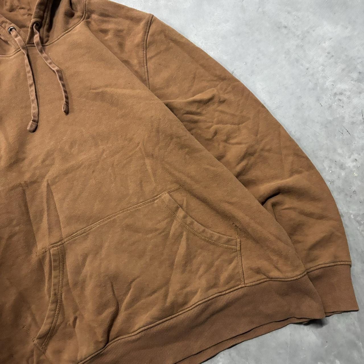 Japanese Brand × Vintage Crazy Vintage Y2K/2000s Light Brown Blank Essential Hoodie! Size US L / EU 52-54 / 3 - 4 Thumbnail