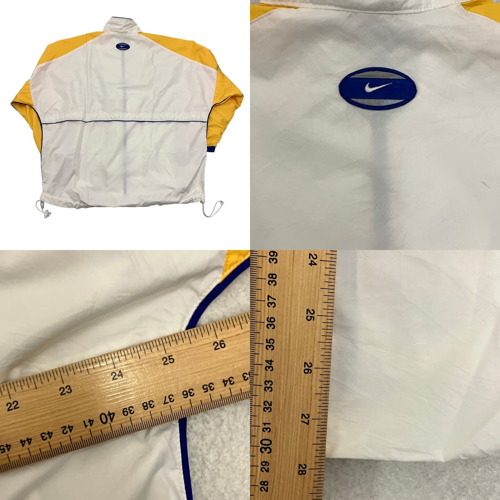 Nike VINTAGE Nike Windbreaker Jacket Womens M 8/10 White Yellow Blue 90s Shell Size M / US 6-8 / IT 42-44 - 8 Thumbnail