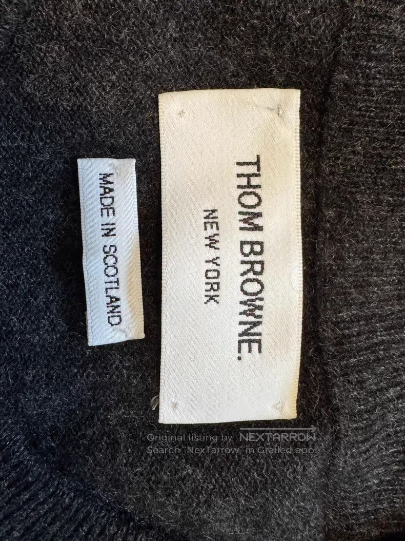 Thom Browne Thom Browne Dark gray cashmere round-neck knit sweater Size US S / EU 44-46 / 1 - 5 Thumbnail