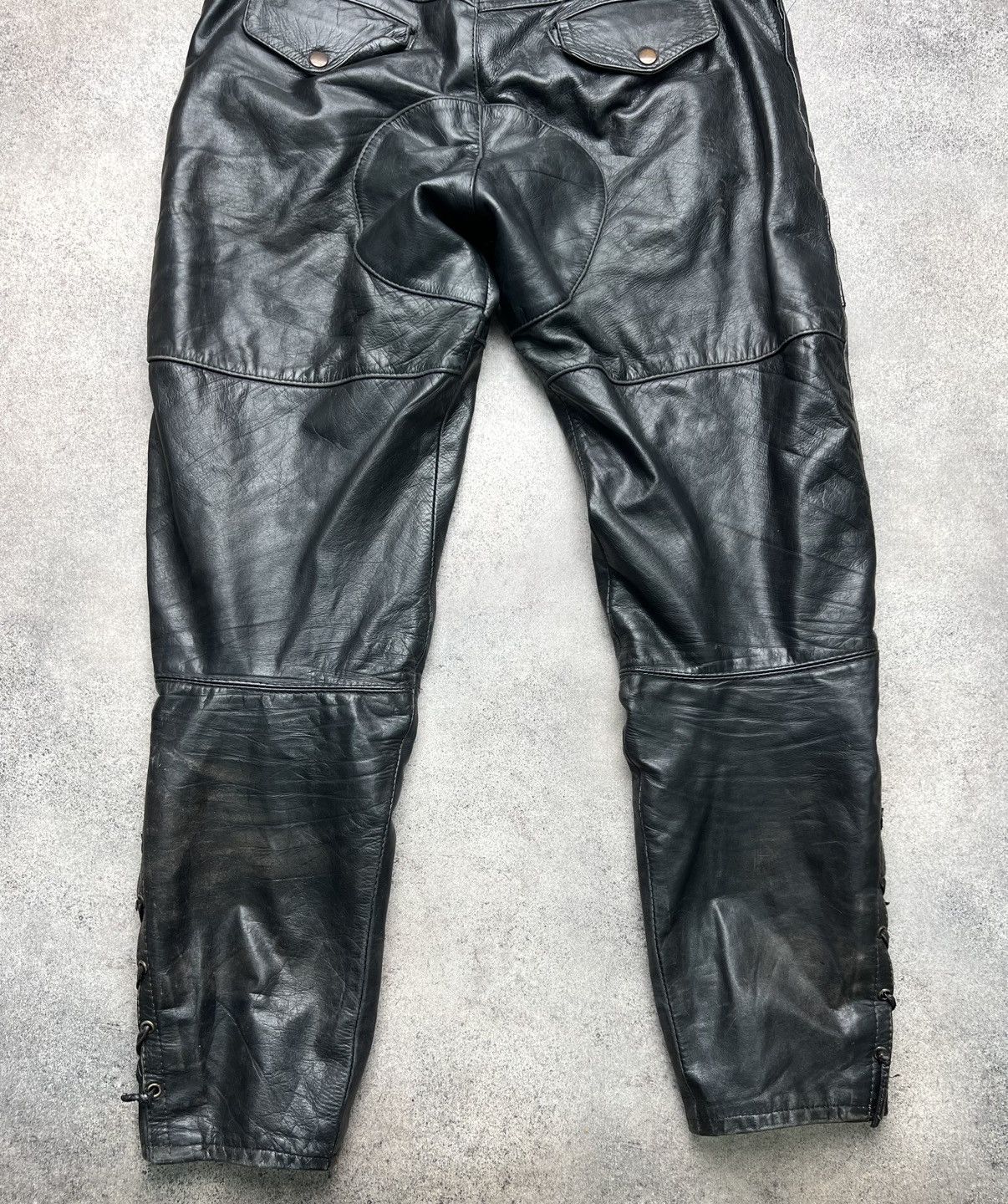 Vintage Vintage genuine leather biker pants Size US 33 - 7 Thumbnail