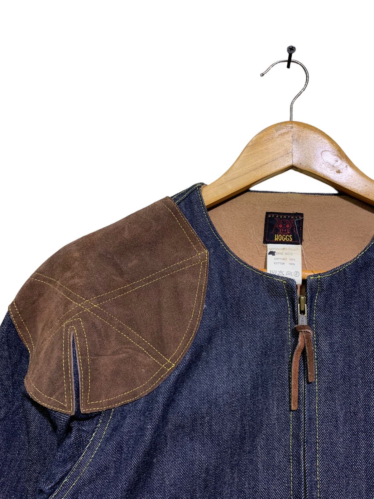 Needles 🔥NEPENTHES DENIM JACKETS WITH LEATHER PATCHWORK Size US M / EU 48-50 / 2 - 6 Thumbnail