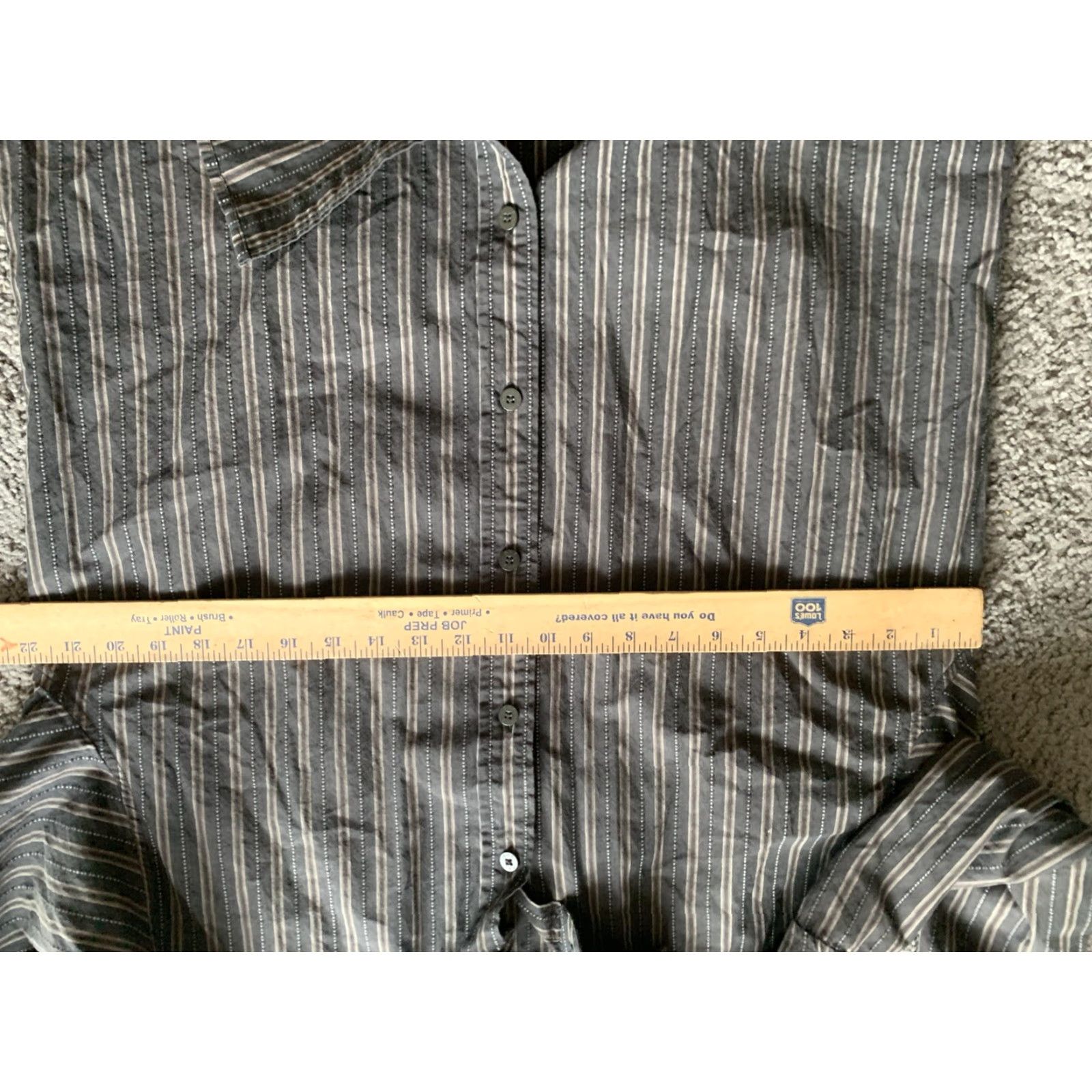 BKE BKE Contour Fit Button-Down Shirt Mens Brown Striped Cotton Long Sleeve XL Size US XL / EU 56 / 4 - 4 Thumbnail