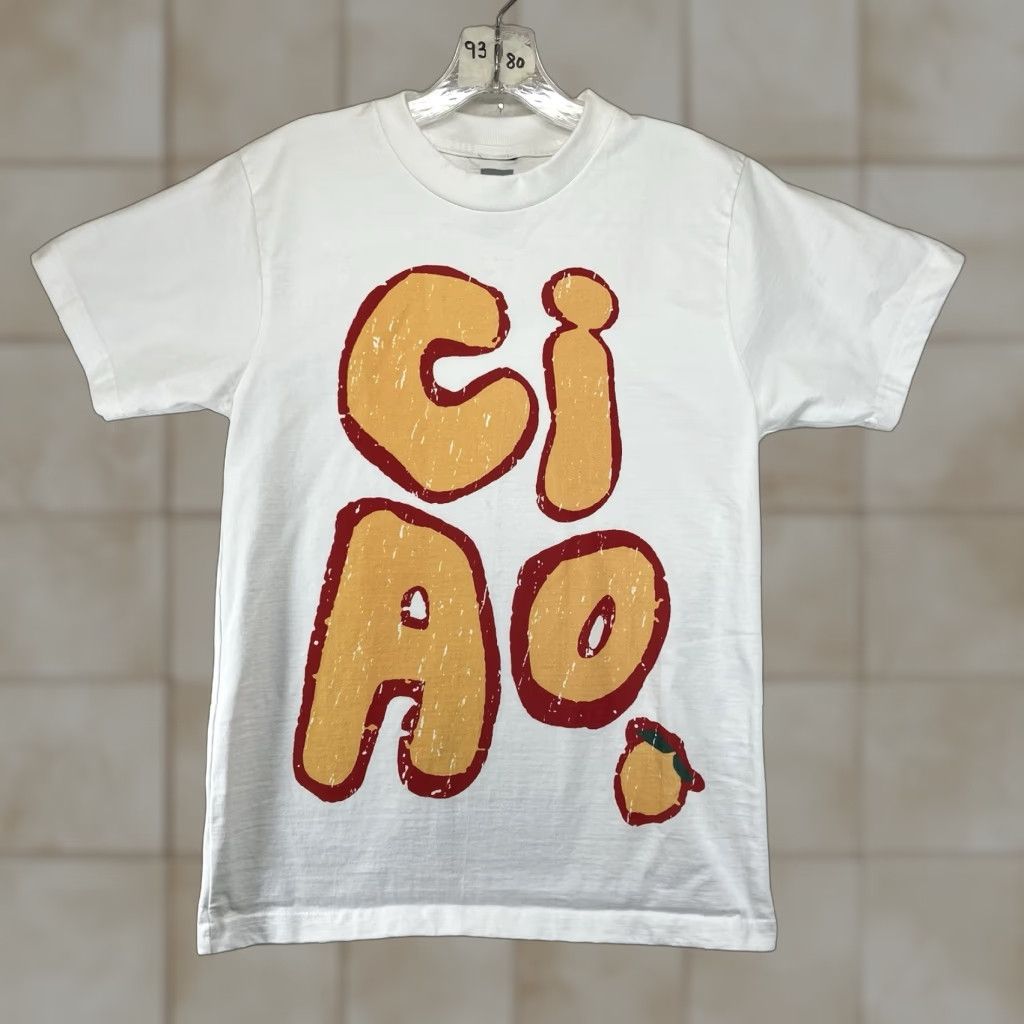Etro Women's T-Shirt Ciao Limon Short Sleeve White Crew Neck Pullover Logo Front Graphic 90s Retro Heavyweight Cotton USA Small SS Size 28" / US 6 / IT 42 - 1 Thumbnail