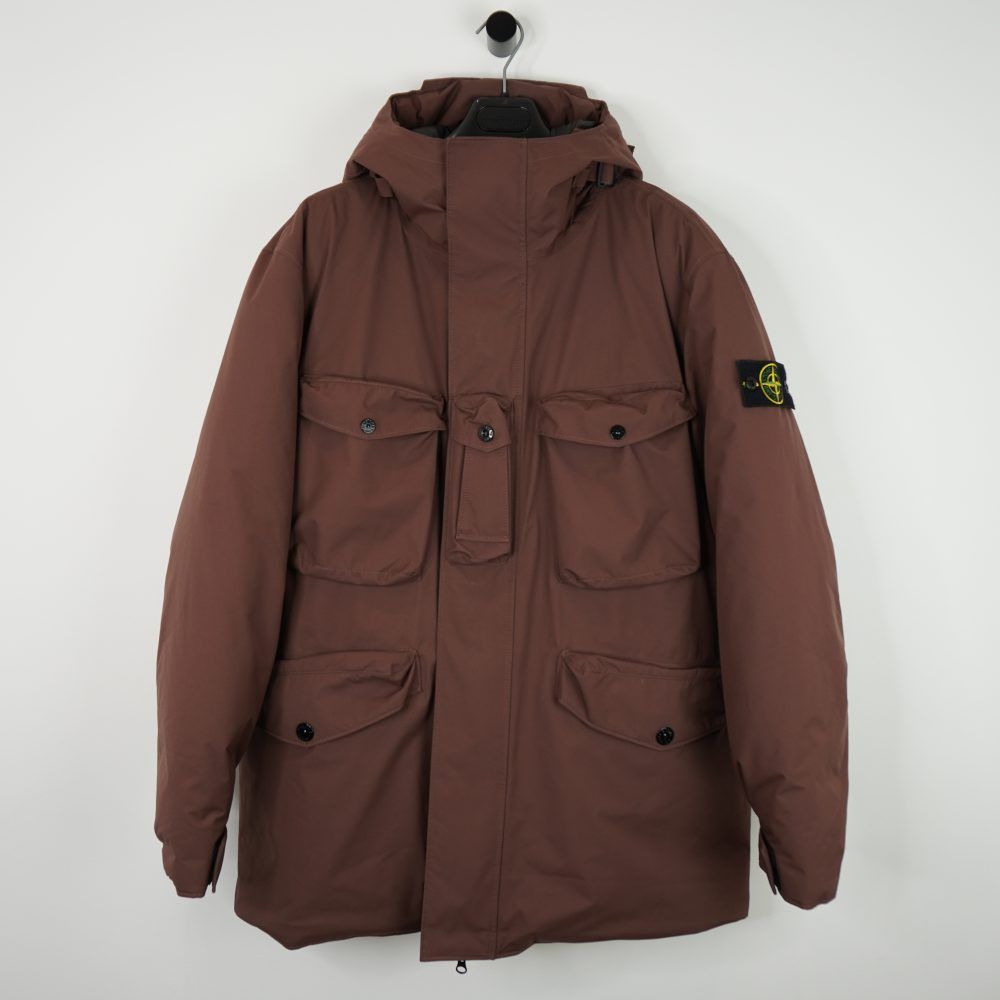 Stone Island o1tko11224 Gore-tex Hooded Down Jacket in Brown Size US XL / EU 56 / 4 - 1 Thumbnail