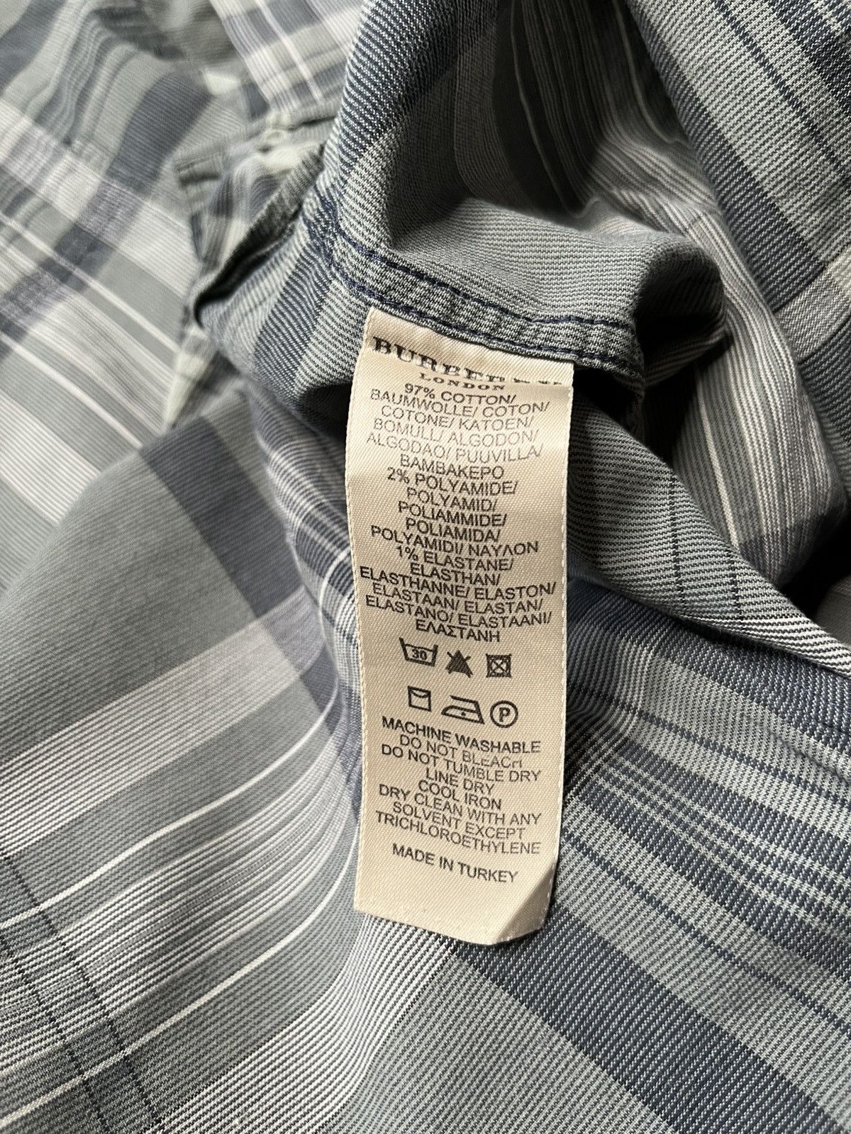 Burberry Vintage Grey tartan check Button Shirt Striped Burberry Size US L / EU 52-54 / 3 - 7 Thumbnail
