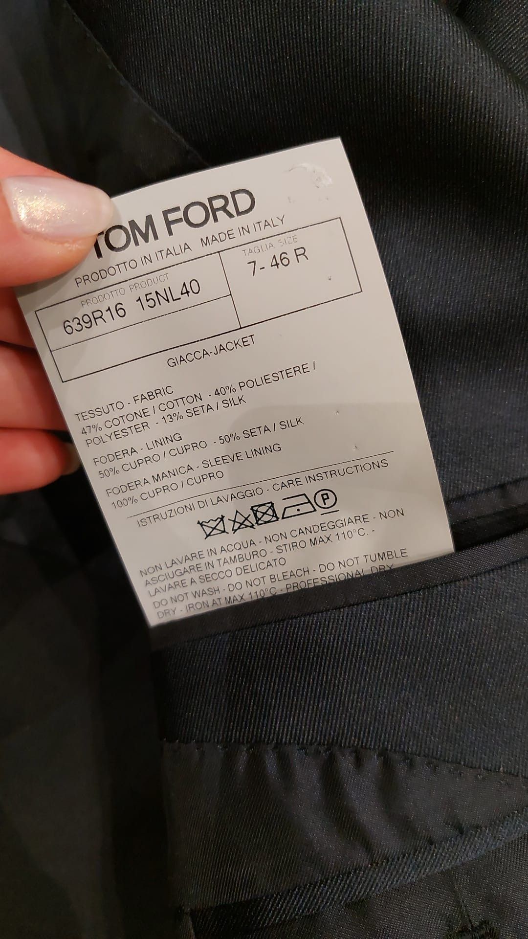 Tom Ford o1loc1c0724 Jacket in Dark Grey Size US S / EU 44-46 / 1 - 4 Thumbnail
