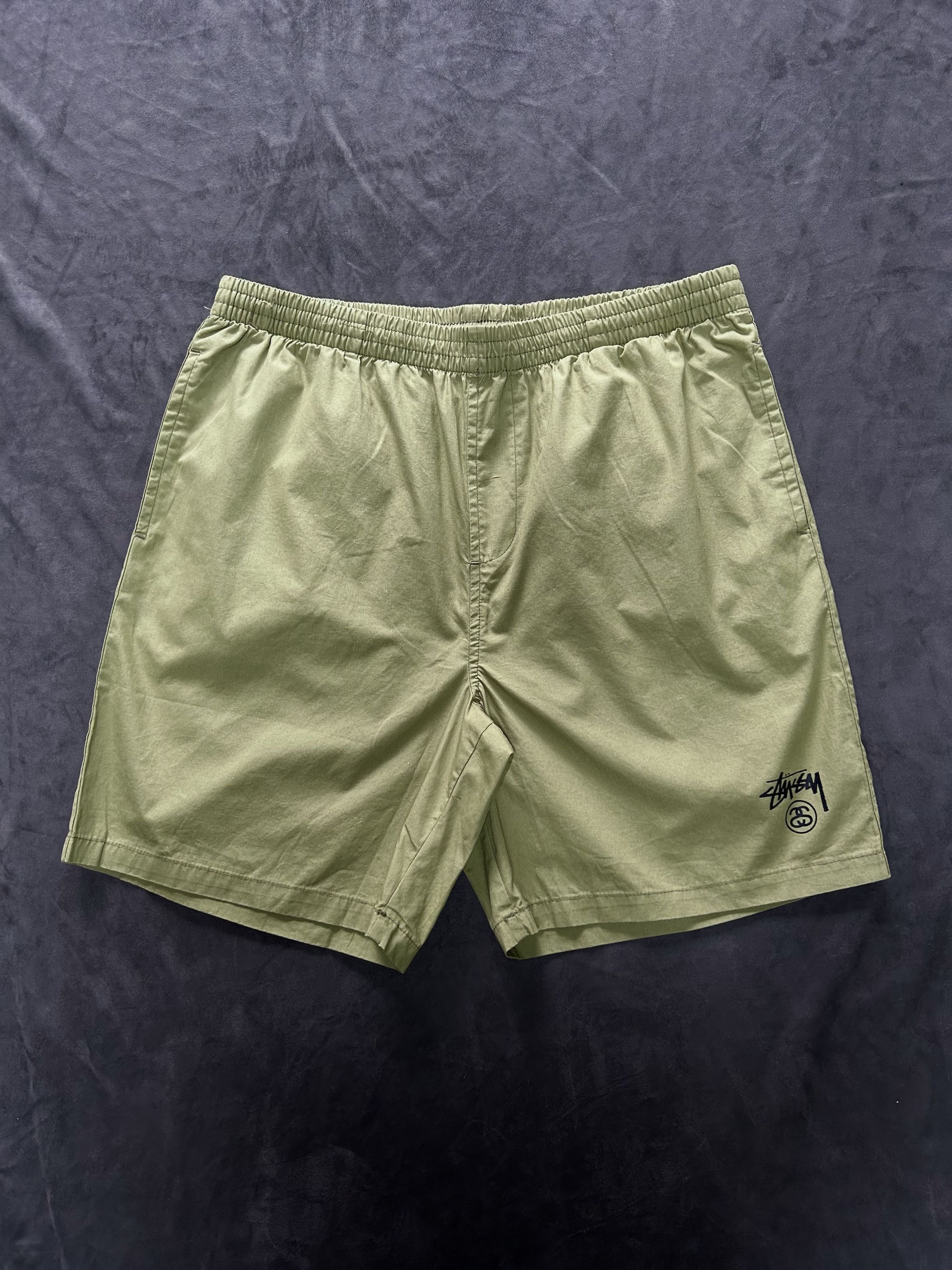 Stussy Deadstock Stussy Classic Logo Olive Green Shorts 34 X-Large Size US 34 / EU 50 - 1 Thumbnail