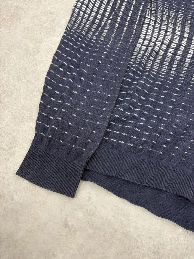 2010s Armani Navy & White Gradient Abstract Light Sweater
