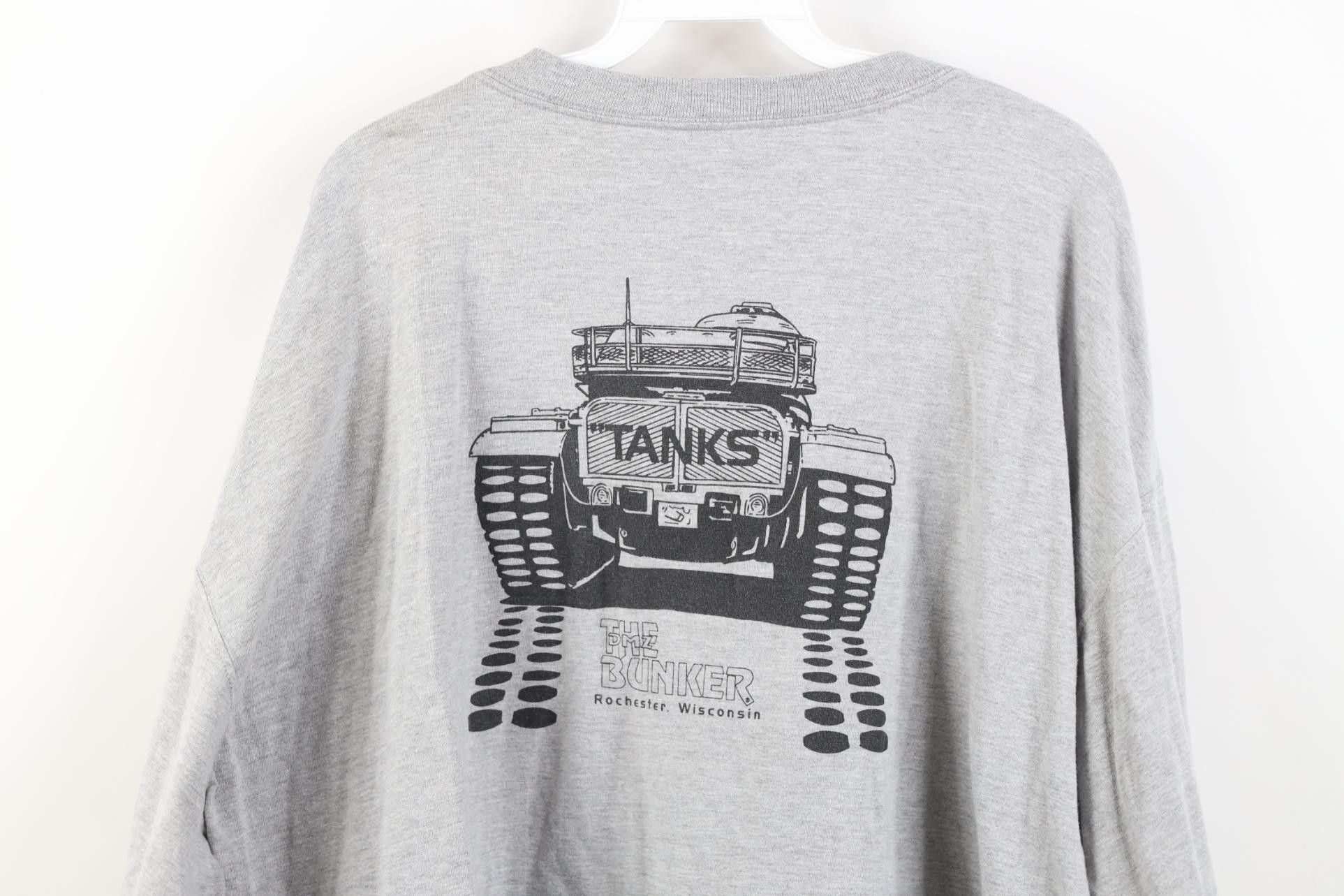 Vintage Vintage 90s Y2K Wisconsin Tank Long Sleeve T-Shirt Gray Size US XXL / EU 58 / 5 - 11 Thumbnail