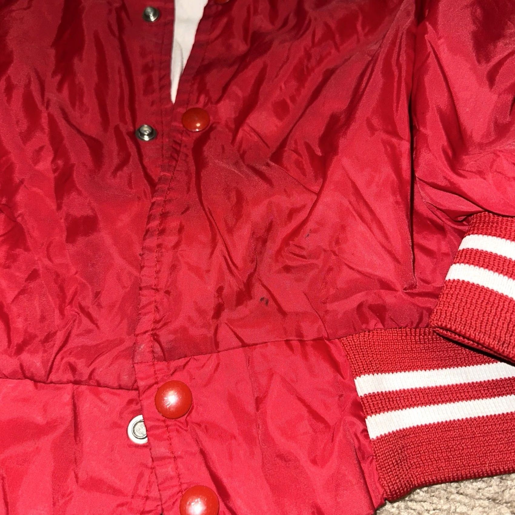 Vintage VINTAGE Radius Varsity Jacket Mens XL Bomber 70s 80s Made in USA Red White Size US XL / EU 56 / 4 - 3 Thumbnail