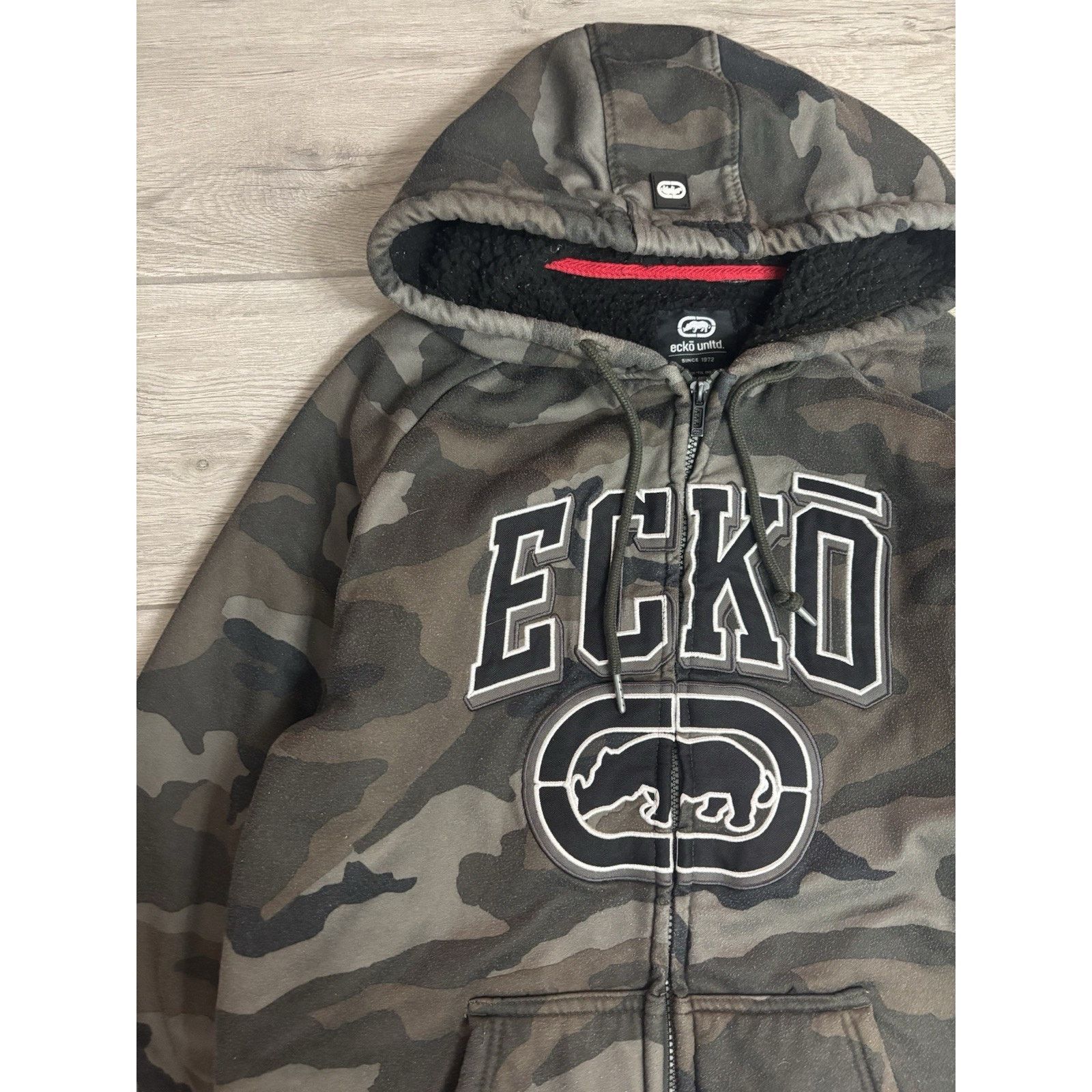 Ecko Unltd. Ecko Unltd XL Camo Sherpa Lined Full Zip Jacket Y2K Heavy Size US XL / EU 56 / 4 - 2 Thumbnail