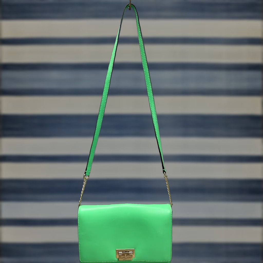 Vintage VINTAGE Kate Spade Orchard Valley Fiona Flap Green Leather Crossbody Purse Women's Bag Size ONE SIZE - 1 Thumbnail