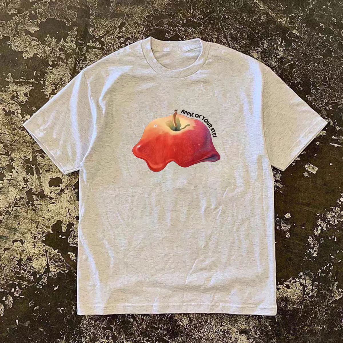 Vintage Grey Vintage Apple Print Cotton T-shirt Size US M / EU 48-50 / 2 - 1 Thumbnail