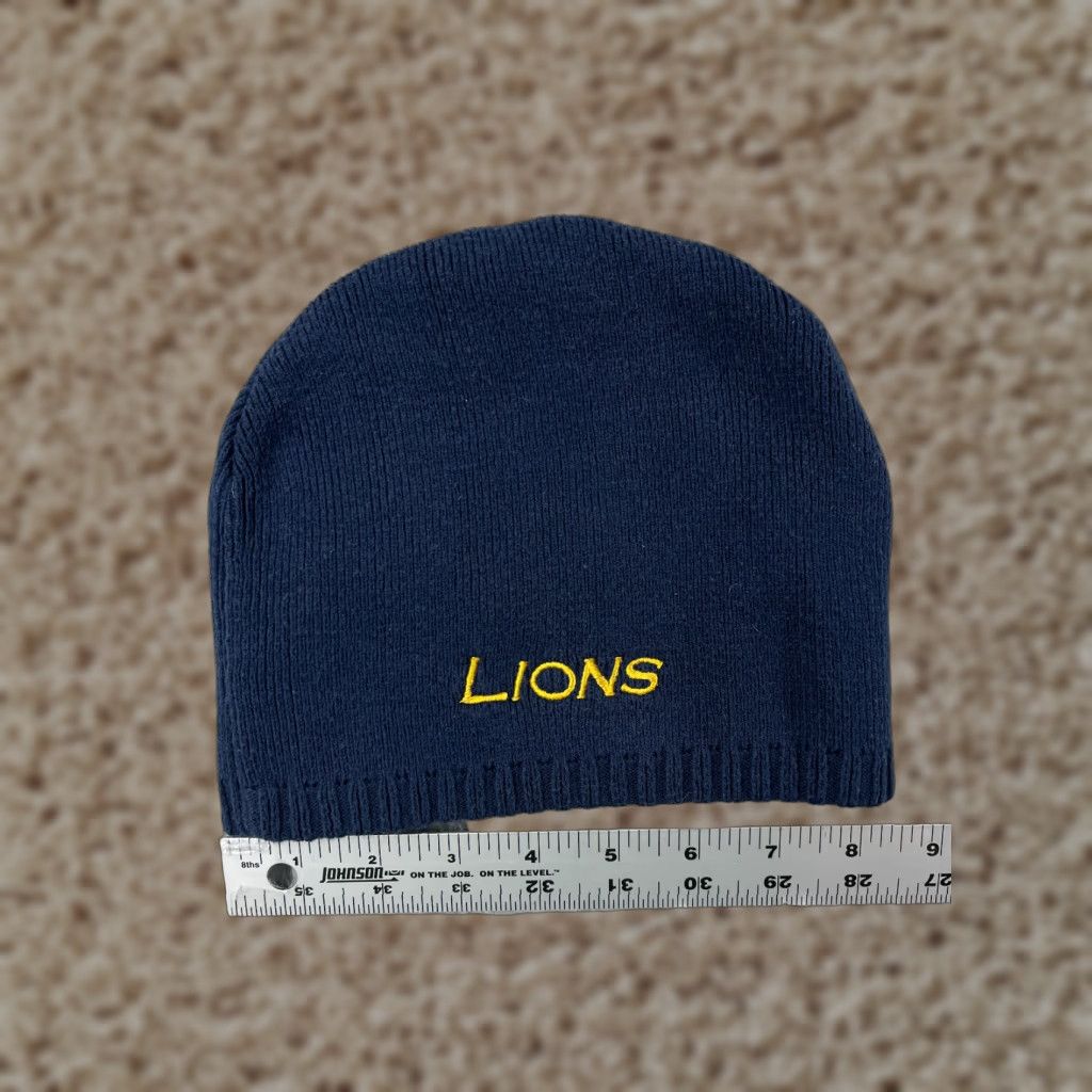 Vintage Outdoor Cap Lions Beanie Toque Adult One Size Blue Yellow Knit Embroidered Acrylic Cap Sports Hat Mens|Womens|Unisex Size ONE SIZE - 1 Thumbnail