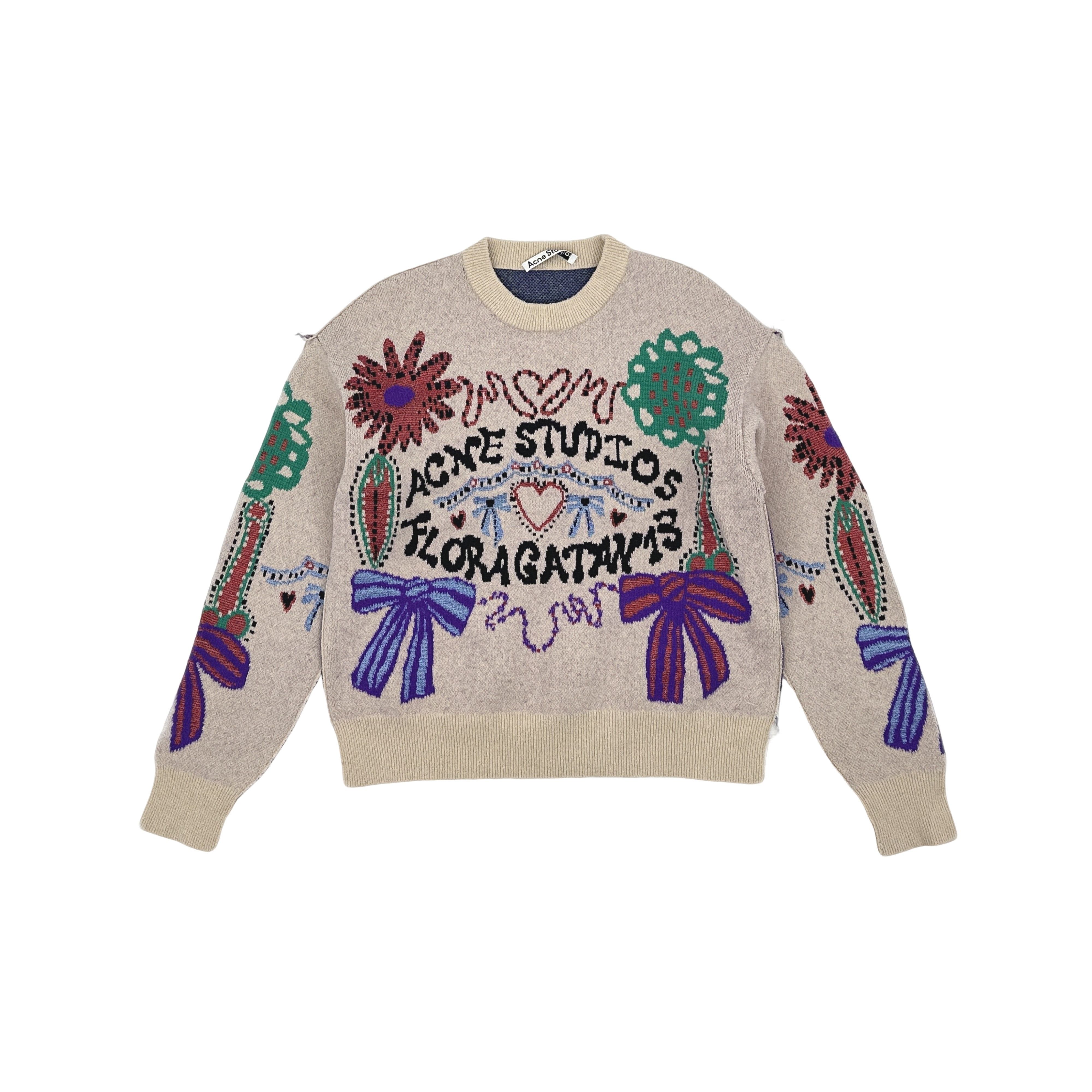 Acne Studios Acne Studios Floragatan 13 Intarsia Sweater Size M Size US M / EU 48-50 / 2 - 1 Thumbnail