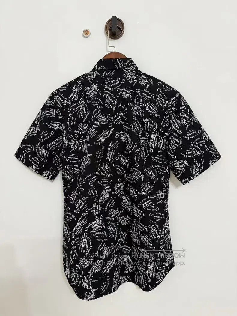 Dior Dior Size38 Black full-print slogan logo shirt short sleeve Size US XXS / EU 40 - 3 Thumbnail
