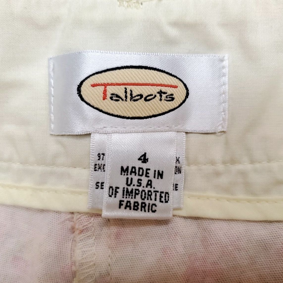 Talbots VINTAGE Talbots Pants Womens 4 Yellow Capri Casual Comfort Cottage USA Floral Pockets Cotton Blend 24in Inseam Womens Size 27" / US 4 / IT 40 - 3 Thumbnail