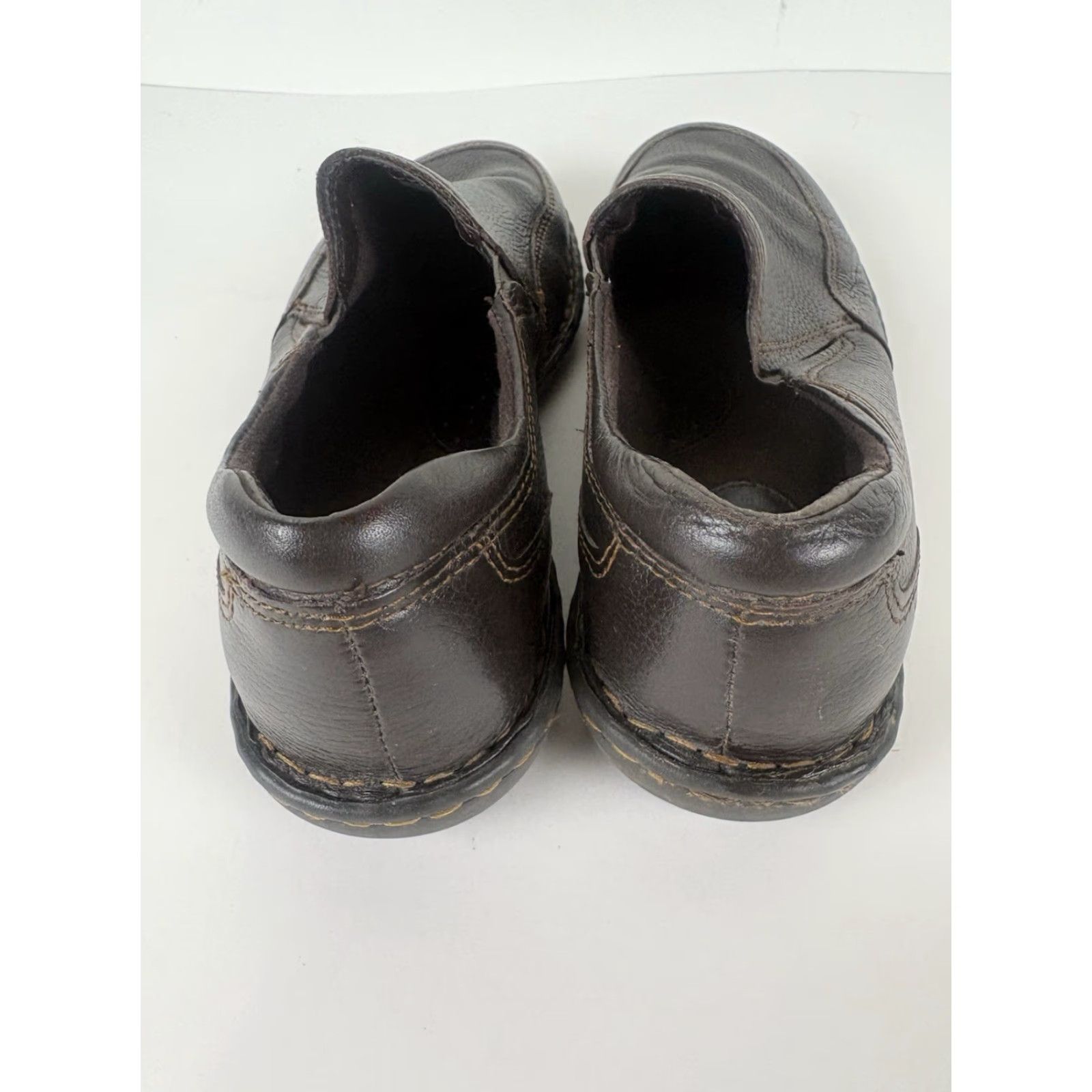 Vintage Boc Leather Slip On Loafers Womens Size 7M Brown 1.5in Heel Round Toe Casual Workwear Size US 7 / IT 37 - 3 Thumbnail