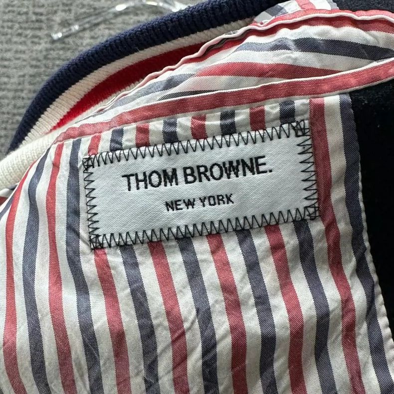 Thom Browne Thom Browne Leather patch gold button baseball jacket Size US S / EU 44-46 / 1 - 3 Thumbnail