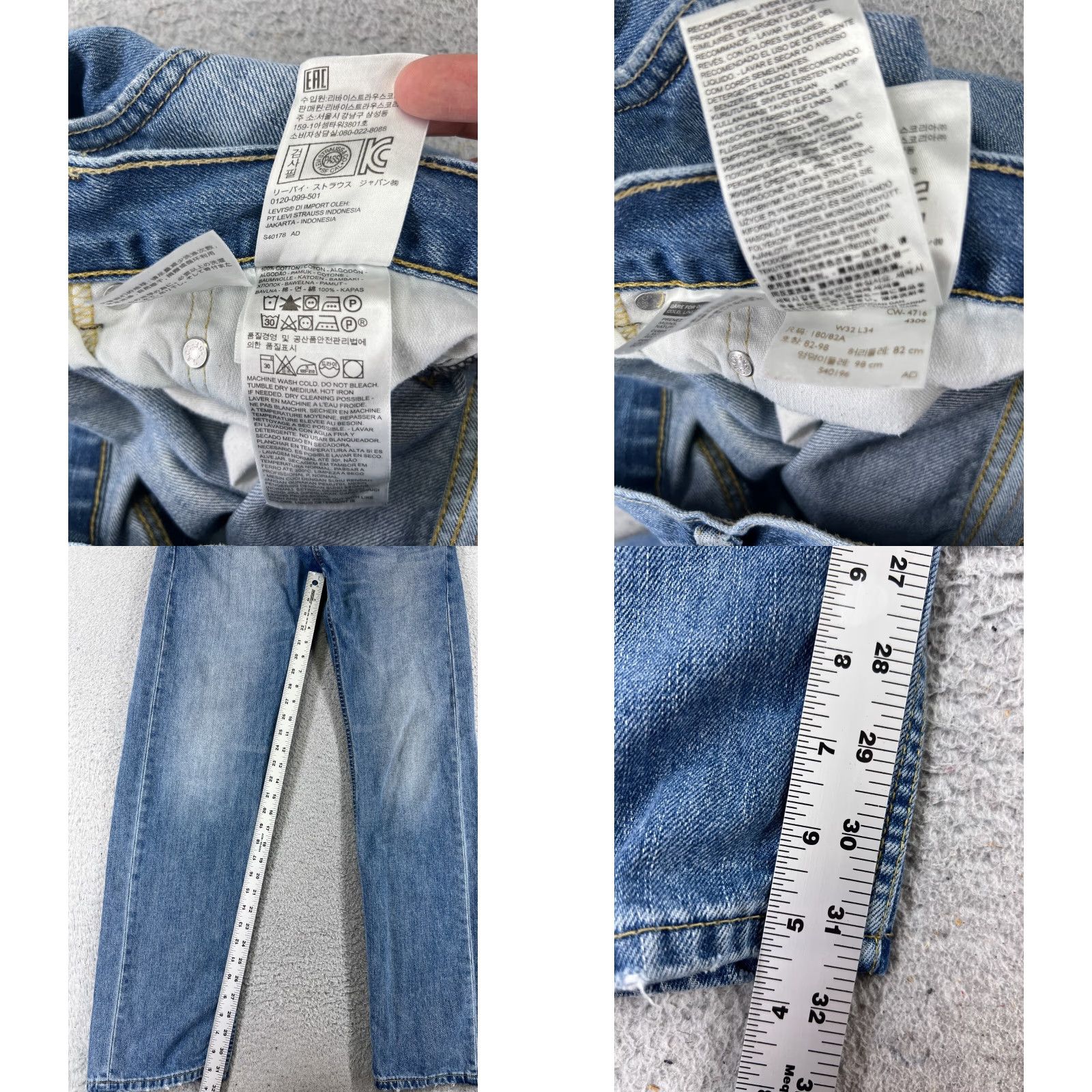Levi's Levi's Jeans 505 Adult 32 Blue Denim Cotton Regular 5-Pocket Design Medium Wash 31x31 Mens Size US 32 / EU 48 - 8 Thumbnail