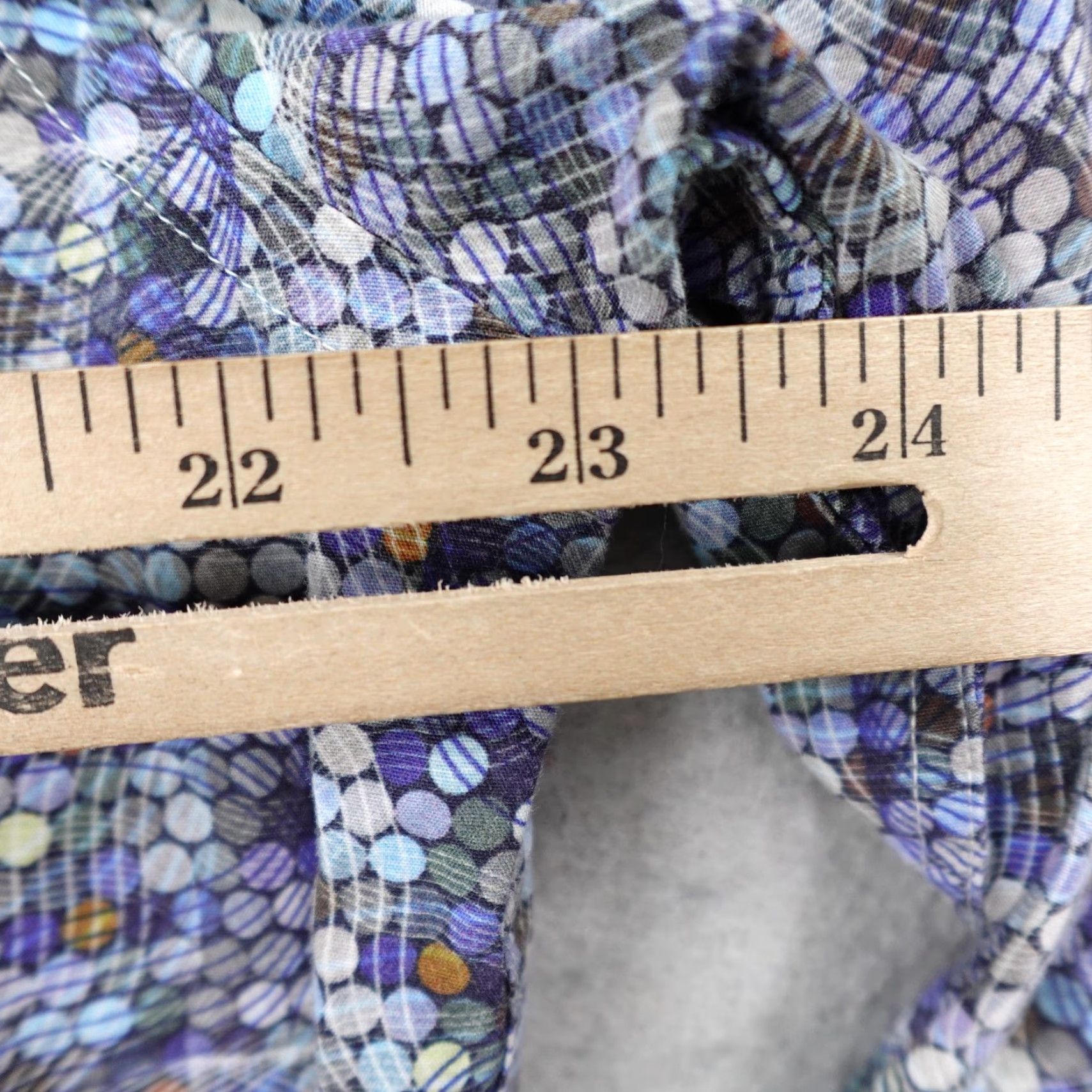 BUGATCHI BUGATCHI Shirt Mens XL Button-Up Long Sleeve Blue Abstract Print Classic Fit Geometric Cotton Button Size US XL / EU 56 / 4 - 5 Thumbnail