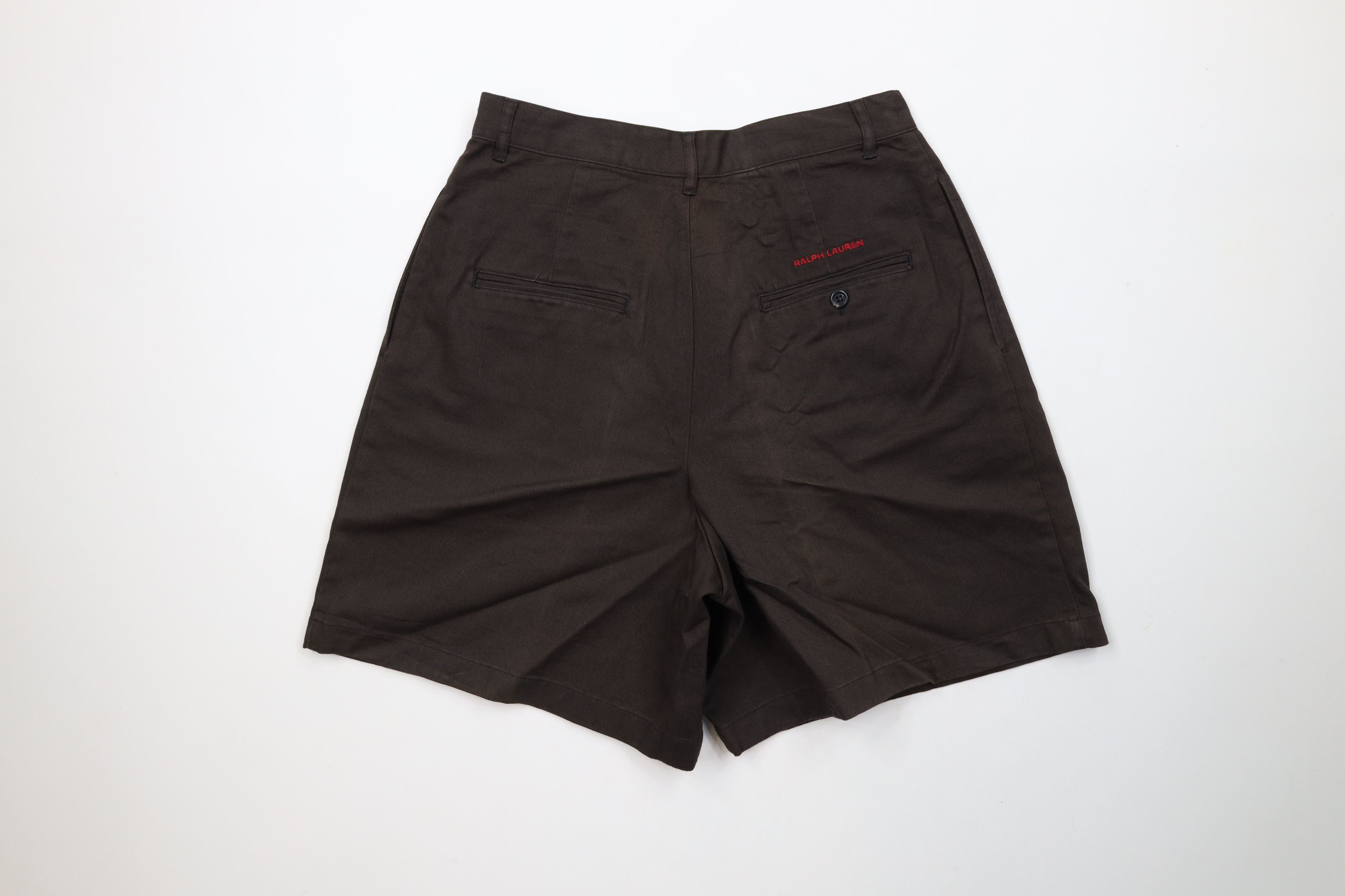 Ralph Lauren × Vintage Vintage 90s Polo Sport Ralph Lauren Pleated Shorts Brown Size 28" / US 6 / IT 42 - 7 Thumbnail